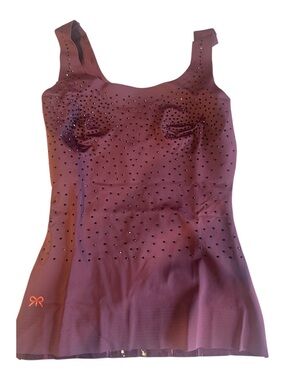 Ruby Ribbon Women Embellished Sleek Shape Tank Cherry Lacquer SZ 32 NEW